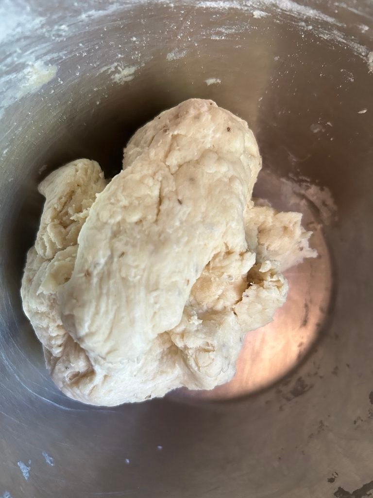 Firm dough prepared for homemade namak pare
