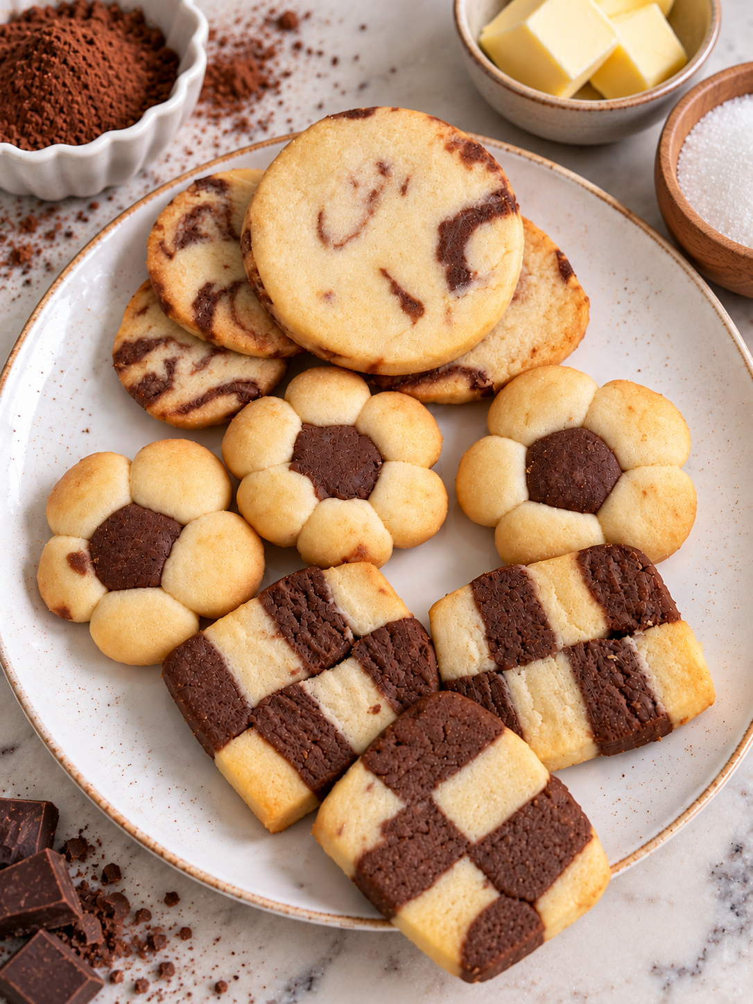 Easy Vanilla and Chocolate Cookies – 3 Ways